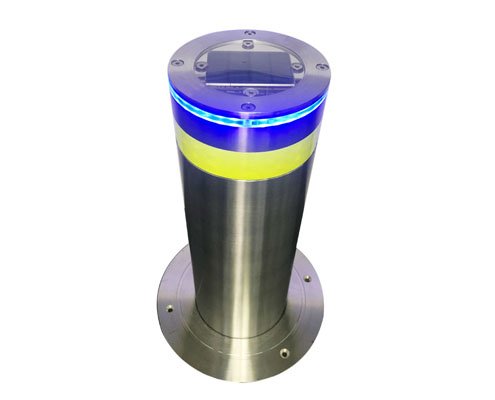304 SS Settled Electric Solar Panel Pipe Bollards with LED Strip