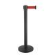2 Meter Queue Barrier Metal Black Stands with Cone Base