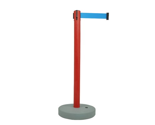 900mm PVC Plastic Sand Filled Red 4 Way Retractable Pillars