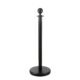Ball Top 1.5m Twisted Rope Hotel Black Stanchion Post Factory