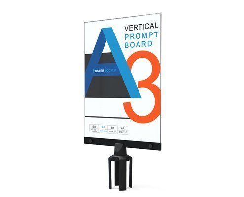 Vertical Transparency Acrylic A3 Post Mounted Sign Brackets