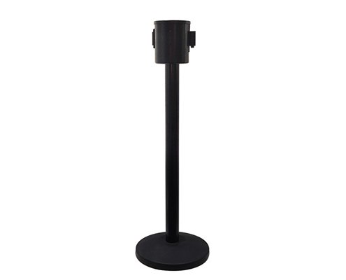 10m Two Way Retractable Ribbons Safety Lock Black Barriers