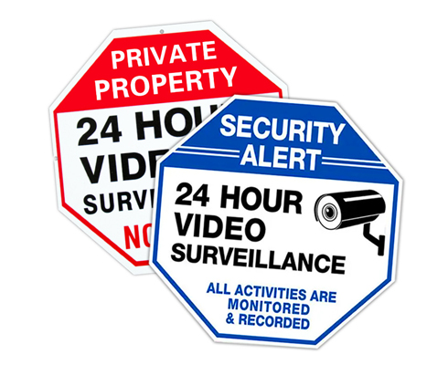 700mm Rust Free Aluminum 24 Hour Video Surveillance Signs